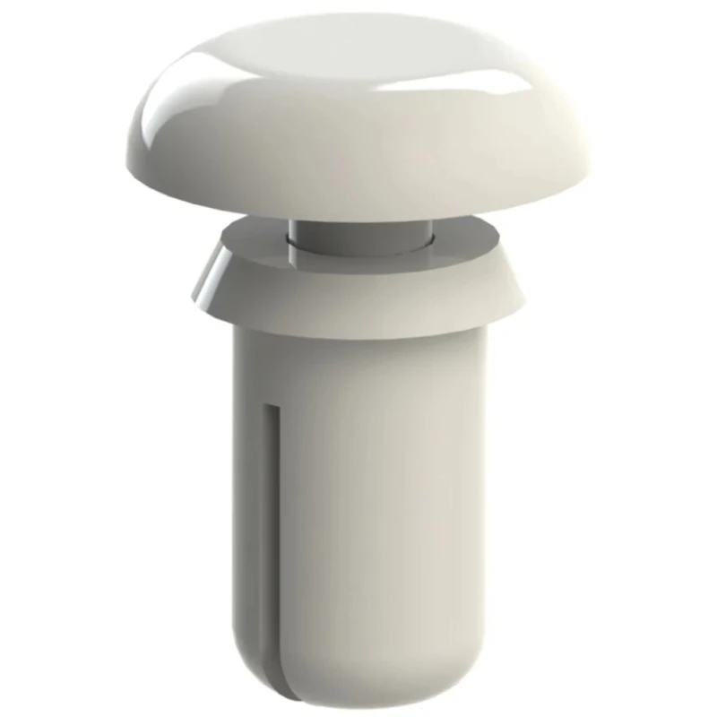 Essentra Nylon Snap Rivet 2.6 mm Diameter, 4.5 mm Length, Nylon Body, Plain Finish 256-0021
