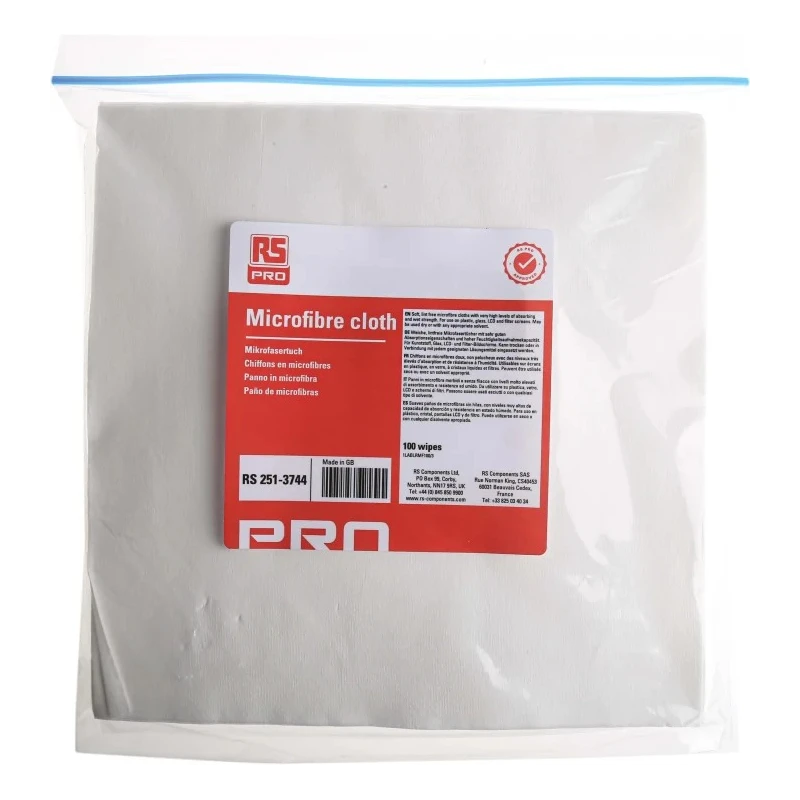 RS PRO White Cloths for General Cleaning Dry Use Bag of 100 Per Pack 150 x 355 mm Single Use 251-3744