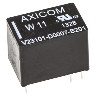 TE Connectivity PCB Signal Relay 24V DC Coil 1.25A SPST W11 Series Gold Plated Contacts V23101D7B201