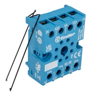 Finder 90 Relay Socket 8 Way 250V AC 10A Screw Terminal DIN Rail Mount 90.26SMA