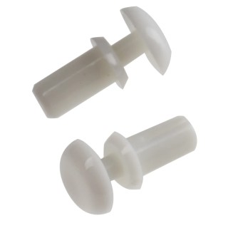 Essentra Nylon Snap Rivet 2.6 mm Diameter, 6.1 mm Length, Plain Finish, Reusable Two-Part Design 256-0037
