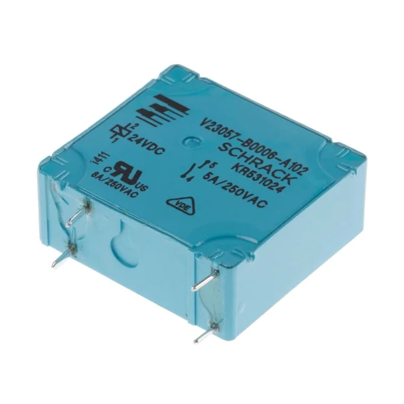 TE Connectivity PCB Power Relay 24V dc Coil 5A Switching Current SPST V23057B6A102