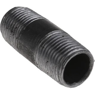 RS PRO Black Malleable Iron Fitting Nipple Male 1/2 in BSPT to Male 1/2 in BSPT 257-8331