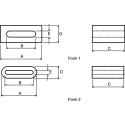 Essentra Flat Cable Ferrite Core for 15 Max. Wires, 0.9 mm Height, 20 mm Internal Width RFS1-15-12-A5