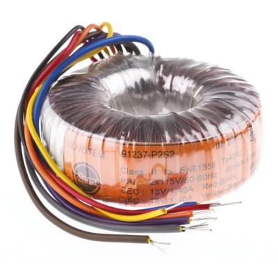 Nuvotem Talema 230 V ac Toroidal Transformer 2 Output 50 VA 1.389A Lead Termination 91237-P2S2