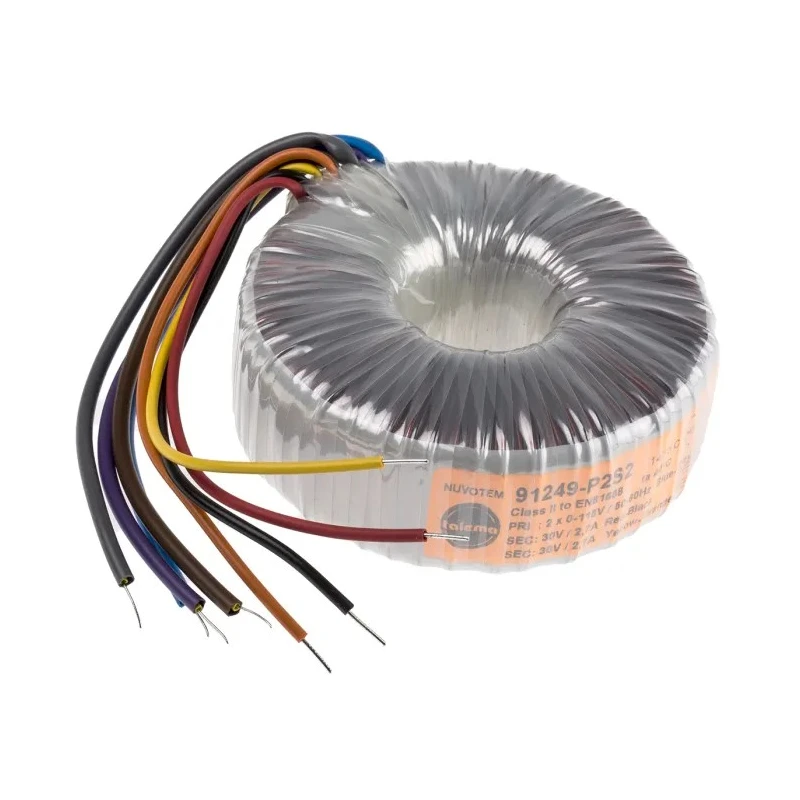 Nuvotem Talema Toroidal Transformer 230 V AC Primary, 2 x 30 V AC Secondary, 2 Outputs, 160 VA Power, Model 91962-P2S2