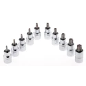 RS PRO 10-Piece 1/2 in Torx Socket Set Chrome Vanadium Steel 50 mm Length 262-0296