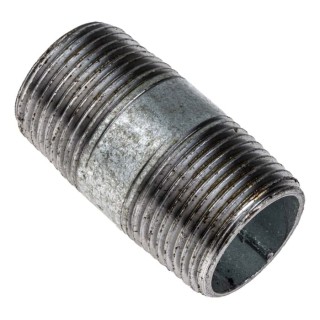 RS PRO Galvanised Malleable Iron Fitting Nipple Male 1 in BSPT to Male 1 in BSPT 257-8016