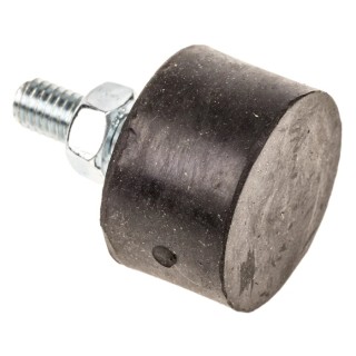 FIBET Cylindrical M6 x 18 mm Anti-Vibration Mount Natural Rubber Male Buffer Foot with 79.2 kg Compression 25 mm 2515VE18-60