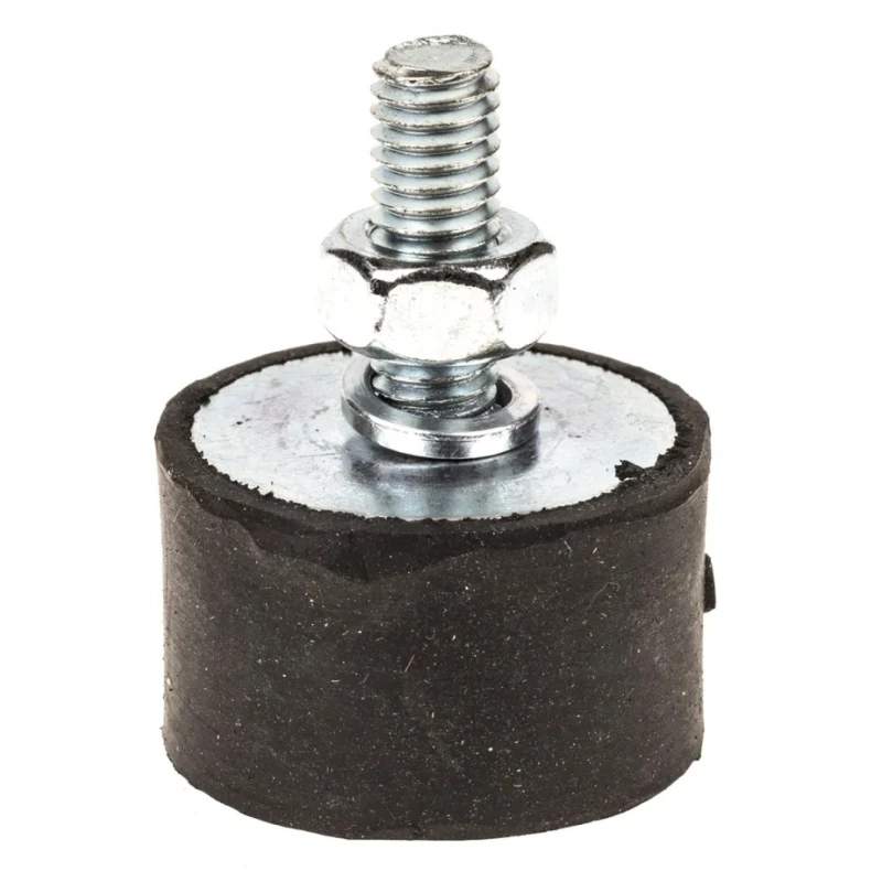 FIBET Cylindrical M6 x 18 mm Anti-Vibration Mount Natural Rubber Male Buffer Foot with 79.2 kg Compression 25 mm 2515VE18-60