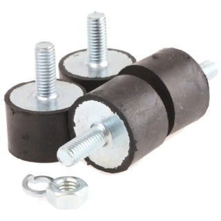 FIBET Cylindrical M8 x 20 mm Anti-Vibration Mount Male Buffer Foot Natural Rubber 90.8 daN Compression 60 IRHD 3020VE20-60