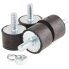 FIBET Cylindrical M8 x 20 mm Anti-Vibration Mount Male Buffer Foot Natural Rubber 90.8 daN Compression 60 IRHD 3020VE20-60