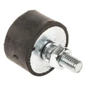FIBET Cylindrical M6 x 18 mm Anti-Vibration Mount Natural Rubber Male Buffer Foot with 79.2 kg Compression 25 mm 2515VE18-60