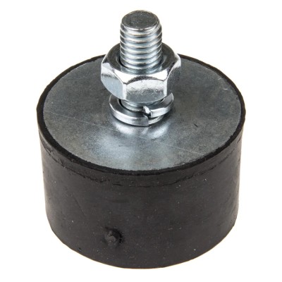 FIBET Cylindrical M10 x 25 mm Anti-Vibration Mount Male Buffer Foot 291 daN Compression 50 mm OD 55 mm H 5030VE25-60