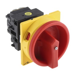 Eaton 2-Pole Panel Mount Isolator Switch, IP65 Rated, 110A, 0.6 W, Red Handle, T0-1 Series MPN 
