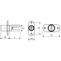 Euro-Locks a Lowe & Fletcher group Company Pedestal Lock Chrome Finish Key Unlock 22 mm Panel-to-Tongue Depth 17 mm 5641532