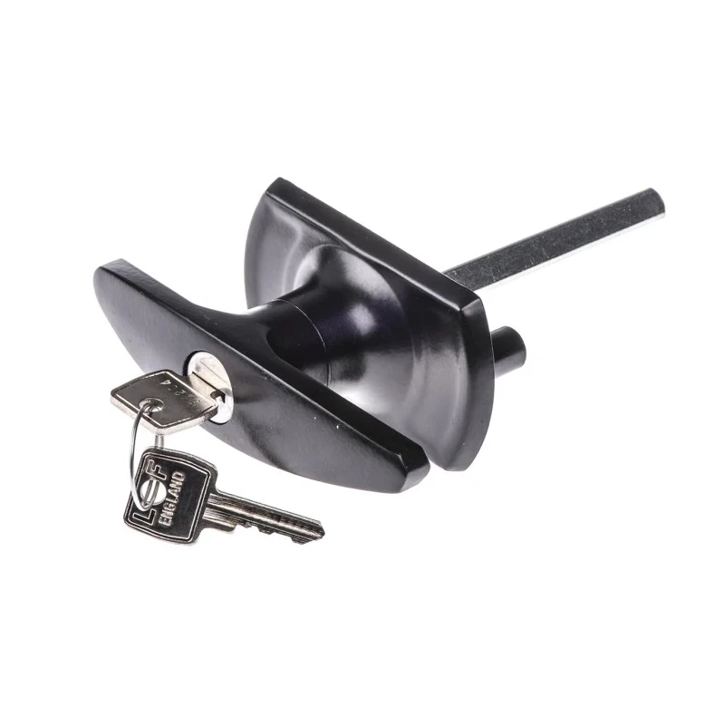 Euro-Locks a Lowe & Fletcher group Company Black Die Cast Zinc T-Handle Locking Handle 1613708