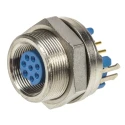 TE Connectivity TRIAD 01 Circular Connector, 8 Contacts, Panel Mount, Subminiature Socket Female, , 60V, 1A, Solder IP65