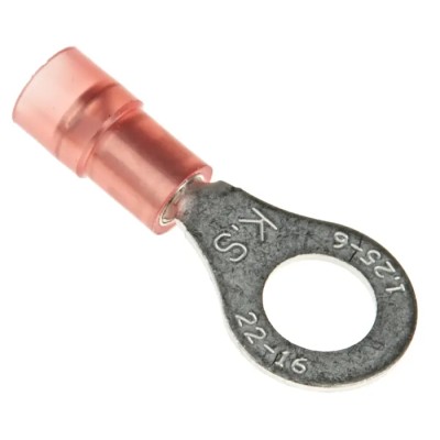 RS PRO Insulated Ring Terminal M6 Stud Size 22 AWG to 16 AWG Wire Size Nylon Insulation Red 267-3593