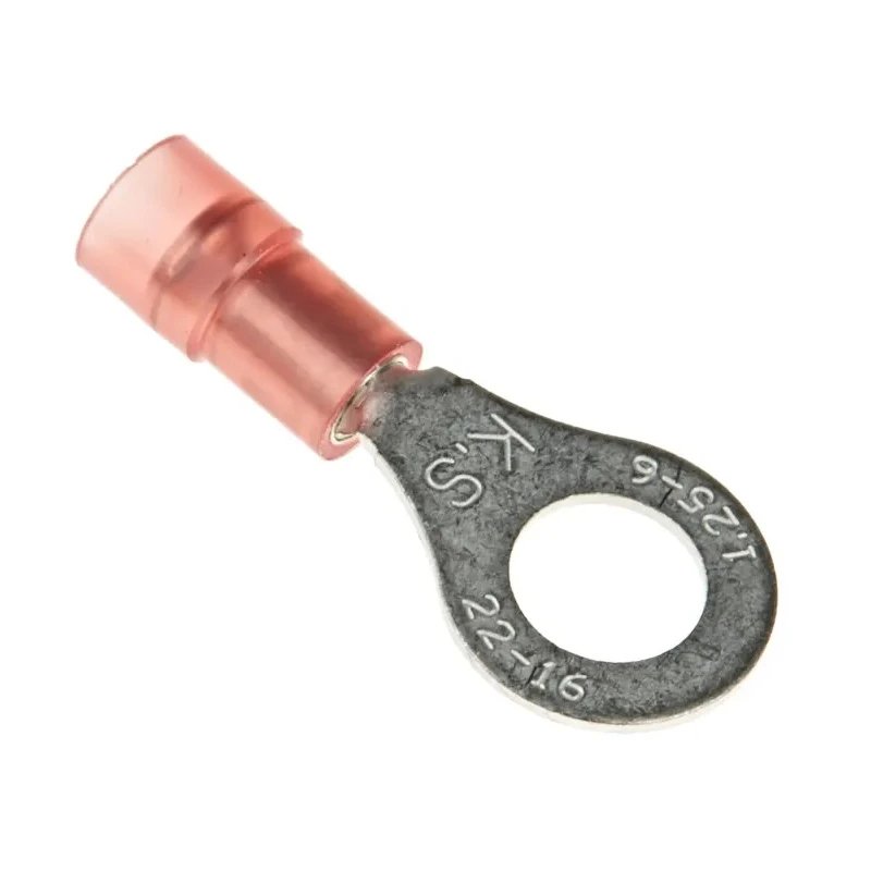 RS PRO Insulated Ring Terminal M6 Stud Size 22 AWG to 16 AWG Wire Size Nylon Insulation Red 267-3593