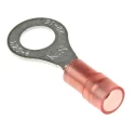 RS PRO Insulated Ring Terminal M6 Stud Size 22 AWG to 16 AWG Wire Size Nylon Insulation Red 267-3593