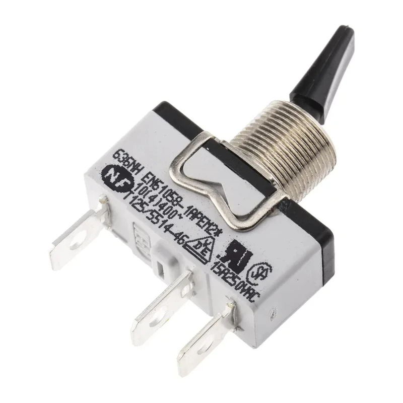 APEM Toggle Switch Panel Mount On-On SPST Tab Terminal 24V DC 250V AC 636NH/2
