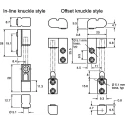 Southco Zinc Barrel Hinge, Chrome Plated, Black Powder Coated, Polished Satin Chrome Finish 96-50-510-50