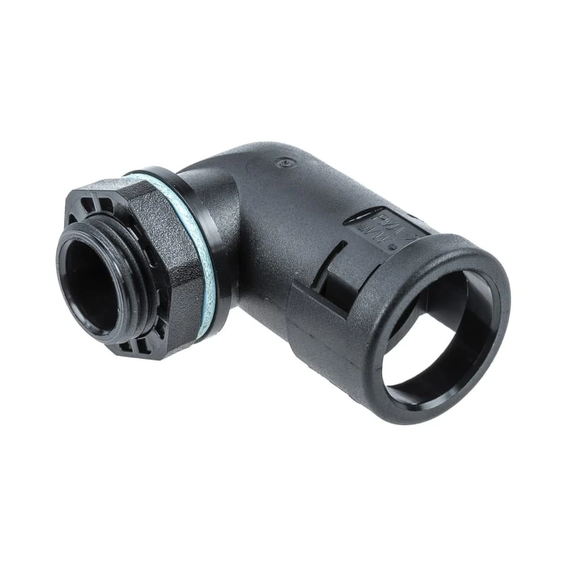PMA Cable Conduit Fitting, 12 mm Nominal Size, M16 Thread, Polyamide 6 Material, Black, IP68 Rated BVWV-M162