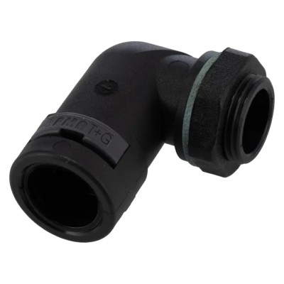 PMA Cable Conduit Fitting, 12 mm Nominal Size, PG11 Thread, Polyamide 6, Black Finish, IP68 Rated BVWV-P112