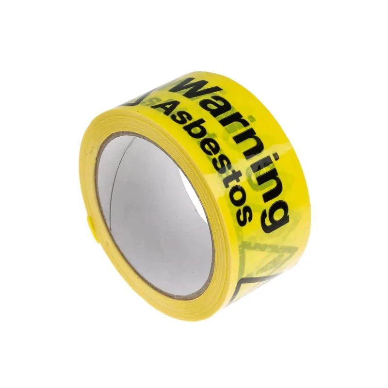 RS PRO Black Yellow Vinyl Safety Label Warning Asbestos Text 33 m x 50 mm 261-0930