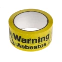 RS PRO Black Yellow Vinyl Safety Label Warning Asbestos Text 33 m x 50 mm 261-0930