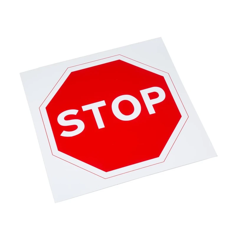 RS PRO Plastic STOP Road Traffic Sign 450mm Height 450mm Width Black Red Symbol 261-1006