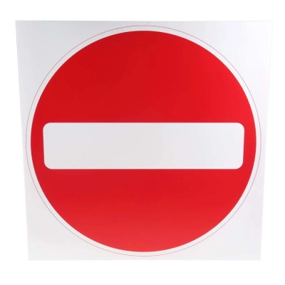 RS PRO Plastic No Entry Road Traffic Sign 450 mm Height x 450 mm Width 261-1012