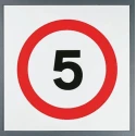 RS PRO Plastic Maximum Speed 5MPH Road Traffic Sign 450mm x 450mm 261-1056