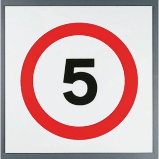 RS PRO Plastic Maximum Speed 5MPH Road Traffic Sign 450mm x 450mm 261-1056