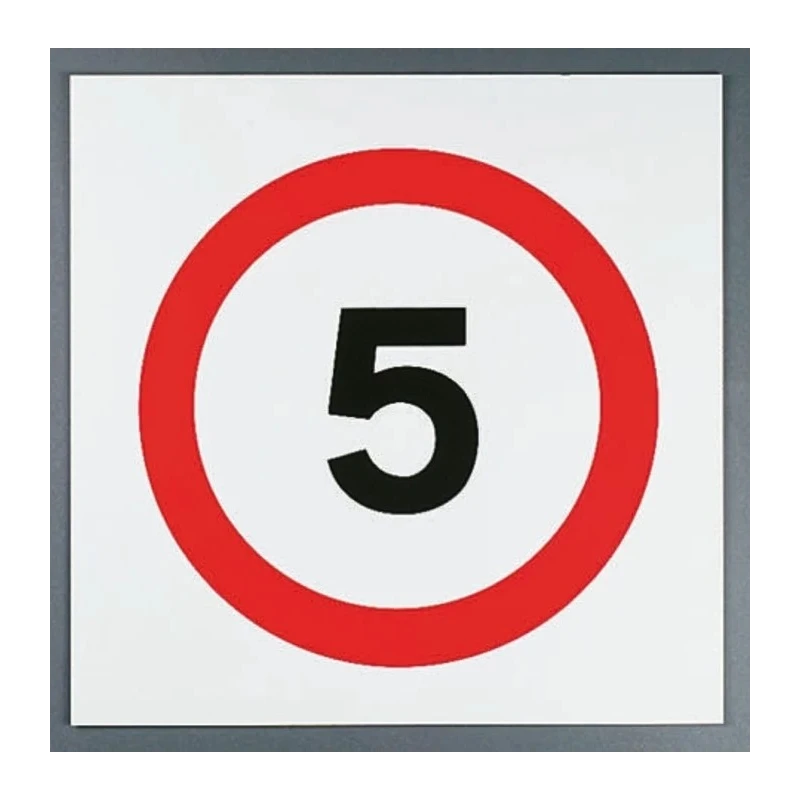 RS PRO Plastic Maximum Speed 5MPH Road Traffic Sign 450mm x 450mm 261-1056