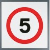 RS PRO Plastic Maximum Speed 5MPH Road Traffic Sign 450mm x 450mm 261-1056