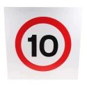 RS PRO Plastic Maximum Speed 10MPH Road Traffic Sign, 450mm Height x 450mm Width 261-1062