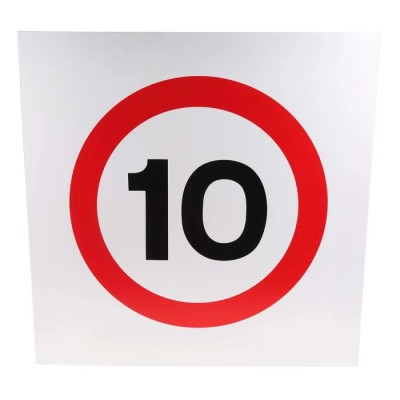 RS PRO Plastic Maximum Speed 10MPH Road Traffic Sign, 450mm Height x 450mm Width 261-1062