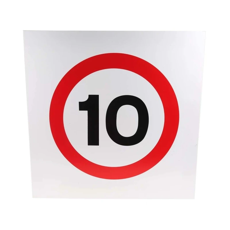 RS PRO Plastic Maximum Speed 10MPH Road Traffic Sign, 450mm Height x 450mm Width 261-1062