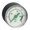 EMERSON ? ASCO 40 mm 1/8 in NPT Back Entry Pressure Gauge 10 bar 34300014