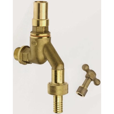 Pegler Yorkshire Brass Bib Tap G, 1/2 in Connection, Brass Body, Max 10 bar Pressure 508117