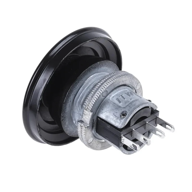 ITW Switches 76-94 Series Push Button Switch, Panel Mount, 22 mm Cutout, Black Mushroom Style, SPDT, IP67 76-9440/439088B