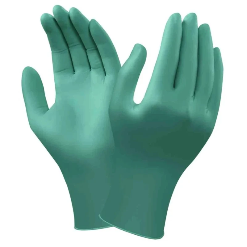 Ansell Green Nitrile Disposable Gloves Food Safe 0.12 mm Thickness Size M 92600080