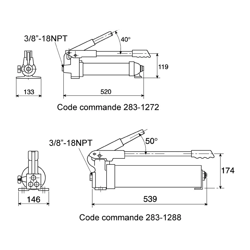 Enerpac Hydraulic Hand Pump 2200 cm³ Usable Oil Capacity, 25.4 mm Cylinder Stroke, 700 bar Maximum Operating Pressure P80