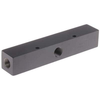 Enerpac Hydraulic Manifold 7 Stations, Threaded Port Type, 3/8 in Port Size, 700 bar Maximum Operating Pressure A64