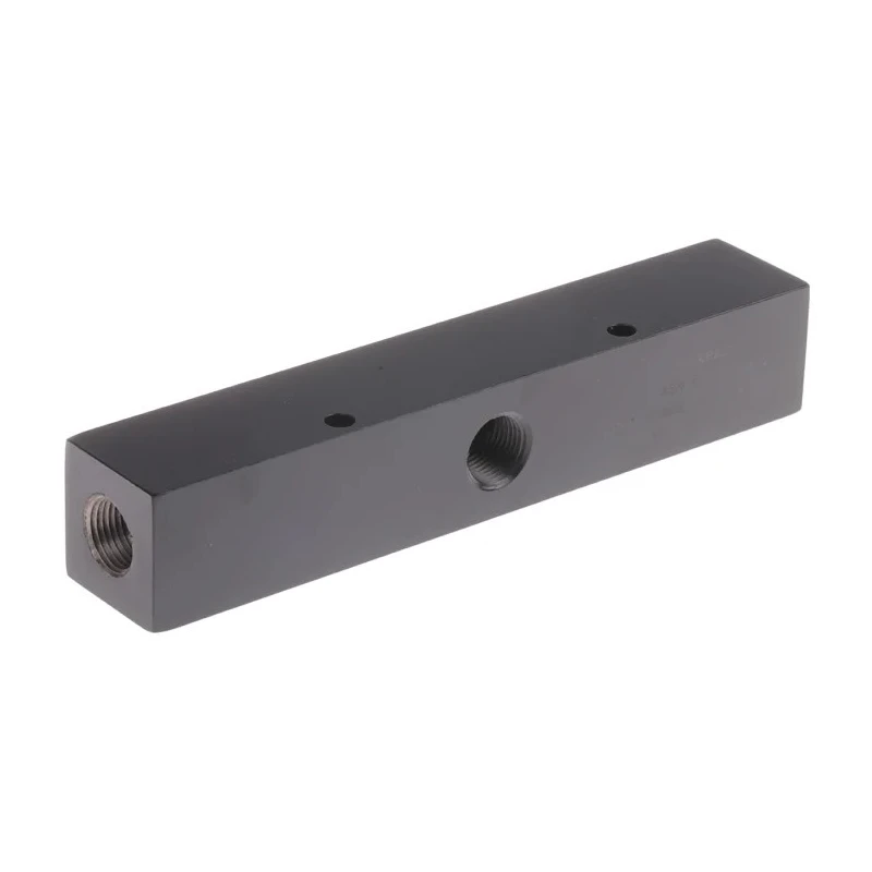 Enerpac Hydraulic Manifold 7 Stations, Threaded Port Type, 3/8 in Port Size, 700 bar Maximum Operating Pressure A64