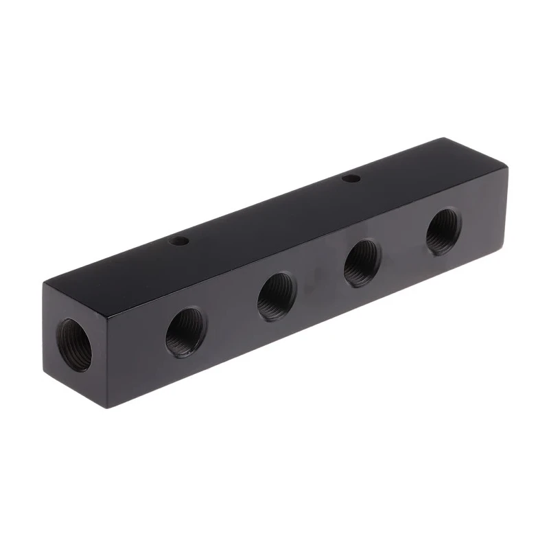 Enerpac Hydraulic Manifold 7 Stations, Threaded Port Type, 3/8 in Port Size, 700 bar Maximum Operating Pressure A64