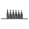 RS PRO 6-Piece 1/4 in Hexagon Socket Set Chrome Molybdenum Vanadium Steel Bits Chrome Vanadium Steel Socket Body 262-0218