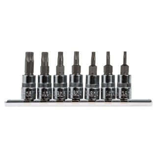 RS PRO 7-Piece 1/4 in Torx Socket Set Chrome Finish S2 Steel 262-0268